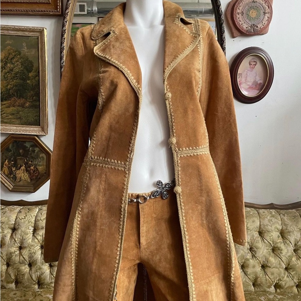 Women's Tan Suede jacket and pants